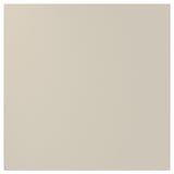 Visar ett beige HAVSTORP köksskåp i kvadratisk form med släta, rena linjer och en modern design, tillverkat av akrylmålad fiberplatta.