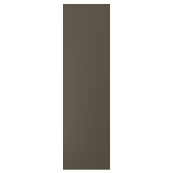 En rektangulär HAVSTORP dörr i mörkbrun/beige med slät yta och rena linjer.