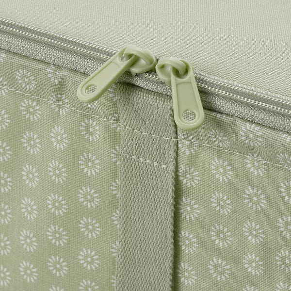 HEMMAFIXARE Förvaringslåda, blomma/blek grågrön, 44x51x19 cm