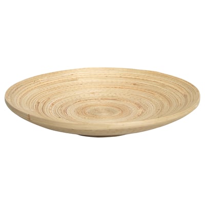 HULTET rund vävd bambubricka - naturlig färg, handgjord, cirkulär form, platt design.