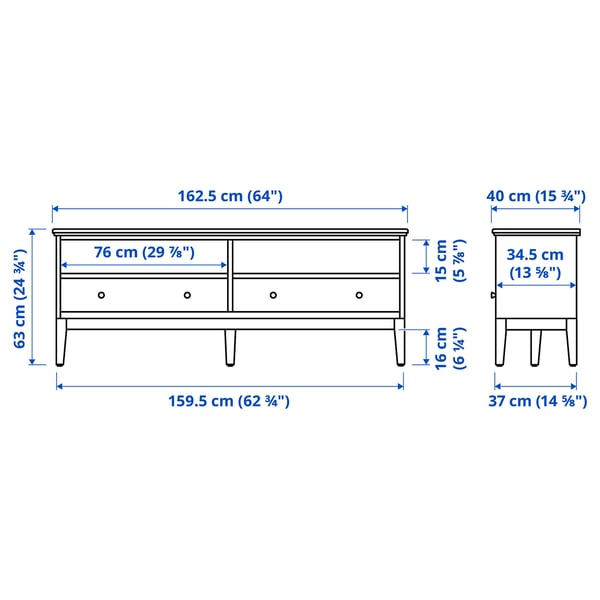 Illustration med mått för produkten: IDANÄS.