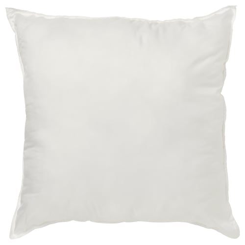 INRE, fyrkantig vit kudde, mjuk och fyllig, enkel design, tillverkad av återvunnen polyester.