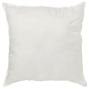 INRE, fyrkantig vit kudde, mjuk och fyllig, enkel design, tillverkad av återvunnen polyester.