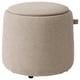 JÄRRESTAD cylindrisk ottoman, grå tweed, mysig och modern, dold förvaring, återvunnet material.
