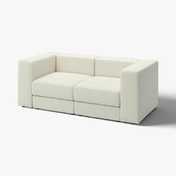 En JÄTTEBO modulsoffa i vitt. Denna stilfulla, vita stoppade soffa har en minimalistisk design med rena linjer, perfekt för moderna interiörer.