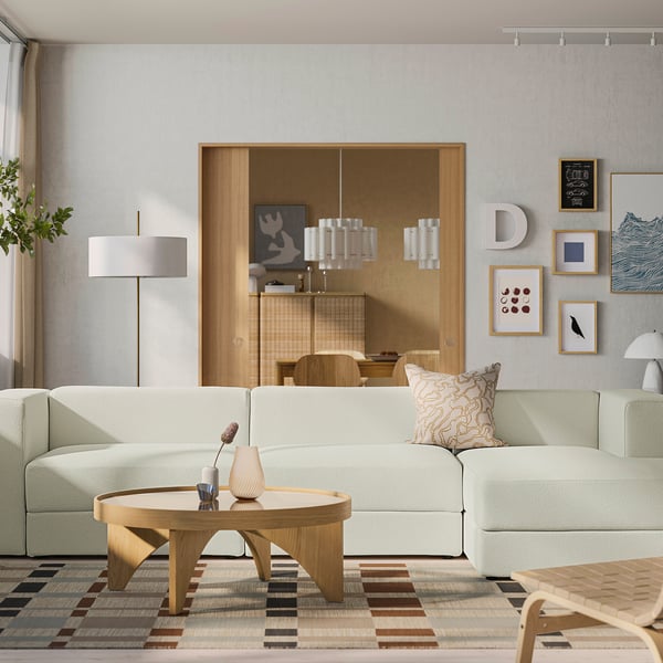 JÄTTEBO 4-sitsig modulsoffa med schäslong, höger/Axvall off-white