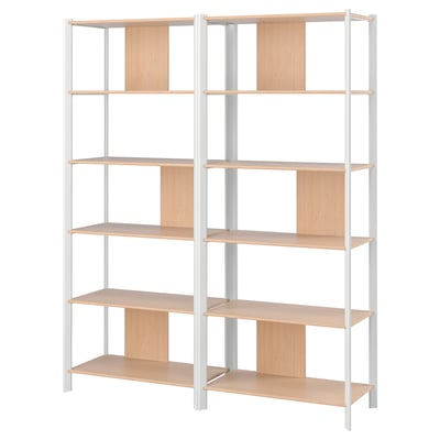 JÄTTESTA bokhylla, vit, trä, modern minimalistisk design.