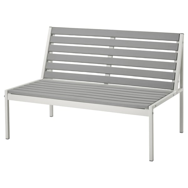 JOLPEN modern grå utomhussoffa, metall och plast, snygg design, hållbar.