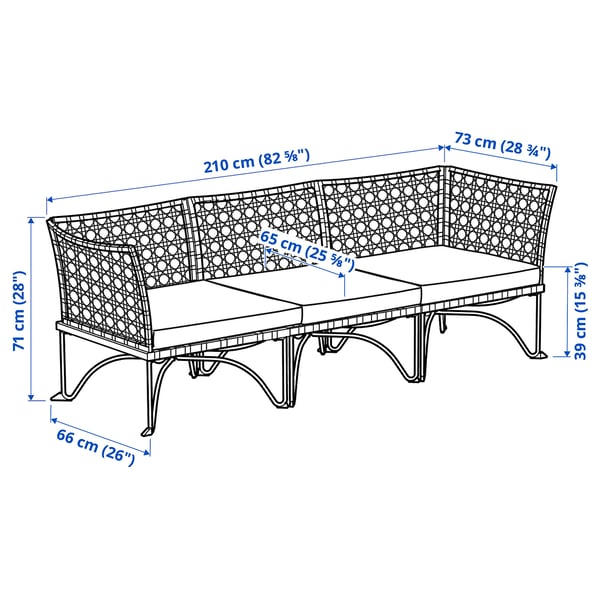 Illustration med mått för produkten: JUTHOLMEN.