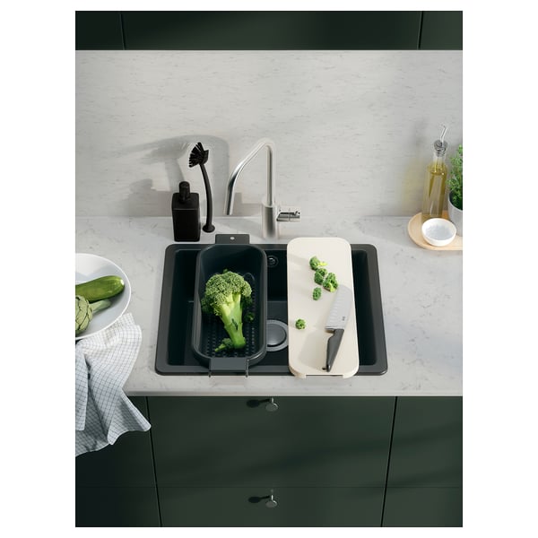 KILSVIKEN Inbyggnadsdiskho, 1 ho, svart kvartskomposit, 56x46 cm