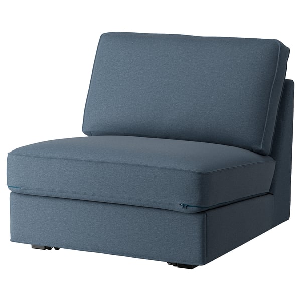Blå KIVIK 1-sits bäddsoffa, vänstervänd, mysig och kompakt med rena linjer.