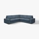 IKEA KIVIK sektionssoffa, teal, modern lågprofil, boxig design, modulär med avtagbara armstöd.