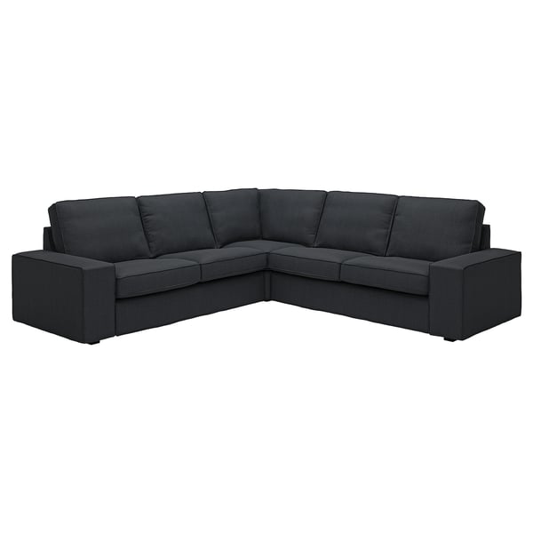 KIVIK sektionssoffa, mörkgrå, snygg och modern design, tjocka dynor för komfort.