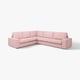 Rosa KIVIK sektionsoffa, modern och L-formad, bekväma djupa säten, lätttvättat tyg.