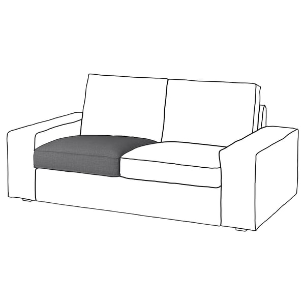 KIVIK tvåsitssoffa, grå och vit, modern design med tjocka dynor.