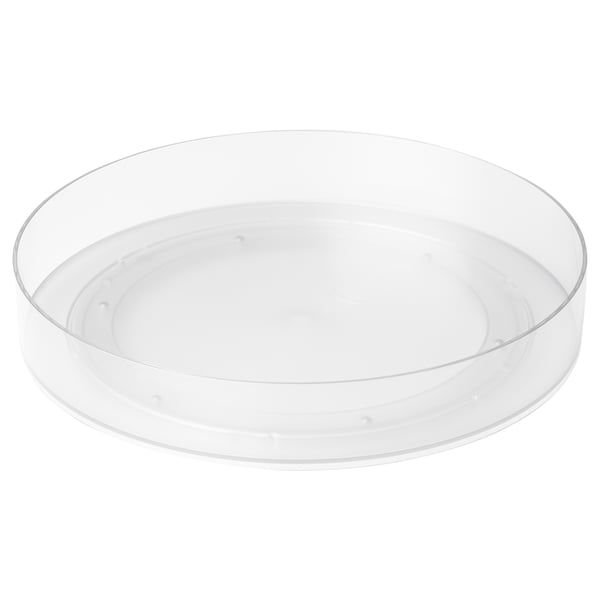 Genomskinlig KLIPPKAKTUS skivspelare för organisering av kylskåp/kök/badrum med kanter för att hålla saker på plats.