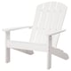 Enkel vit adirondack stol; Lamelldesign, breda armstöd.