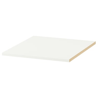 KOMPLEMENT vit hylla, minimalistisk, rektangulär, spånskiva, justerbar design.