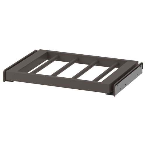 Byxhängare KOMPLEMENT, mörkgrå, metall & fiberboard, rektangulär rutnätsdesign.