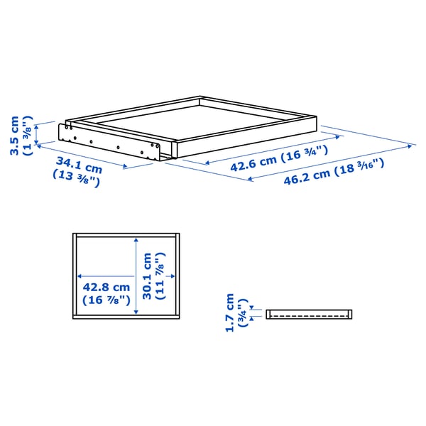 Illustration med mått för produkten: KOMPLEMENT.