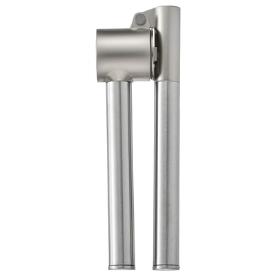 Vitlökspress KONCIS, silver, aluminium och rostfritt stål, cylindrisk design med handtag.