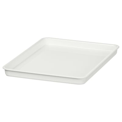 KUGGIS förvaringslock i vit plast, rektangulär form med slät design.
