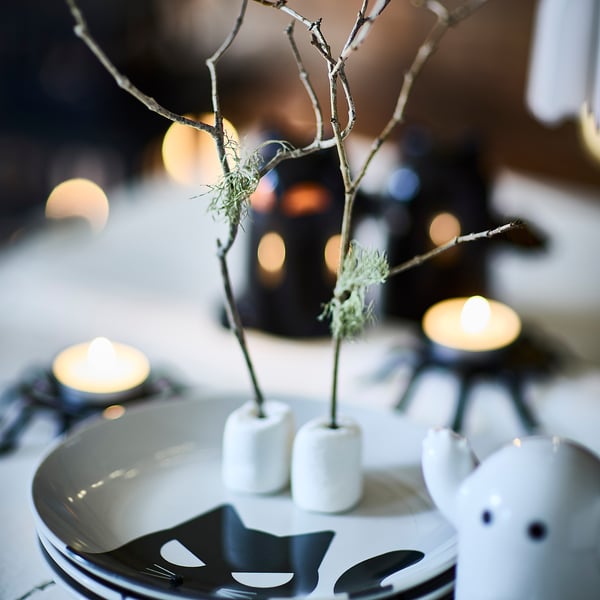 KUSTFYR Assiett, mixade mönster, 20 cm