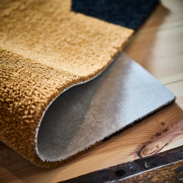 KUSTFYR Dörrmatta, kattmönster svart/natur, 60x90 cm