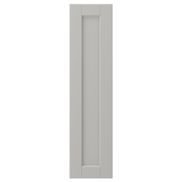 LERHYTTAN ljusgrå skåpslucka, klassisk rektangulär design med ram i massivt trä och infälld fanerpanel.