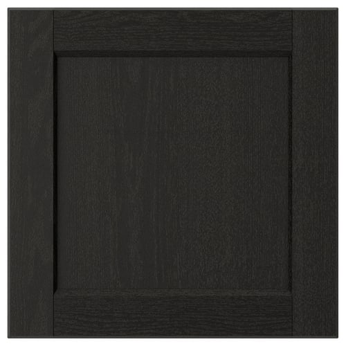 LERHYTTAN svart skåplucka, ram i massivt trä, askfanerpanel, traditionell design.