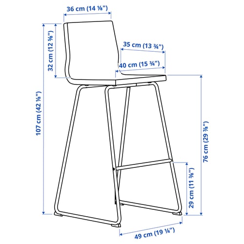 Illustration med mått för produkten: LILLÅNÄS.