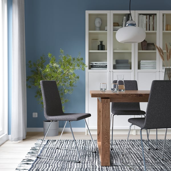 LILLÅNÄS Stol, förkromad/Gunnared mörkgrå