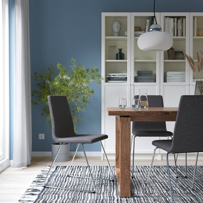LILLÅNÄS Stol, förkromad/Gunnared mörkgrå