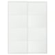 LUNDBRÄSMA Skjutdörrpar, vit/rutmönstrat glas, 150x201 cm