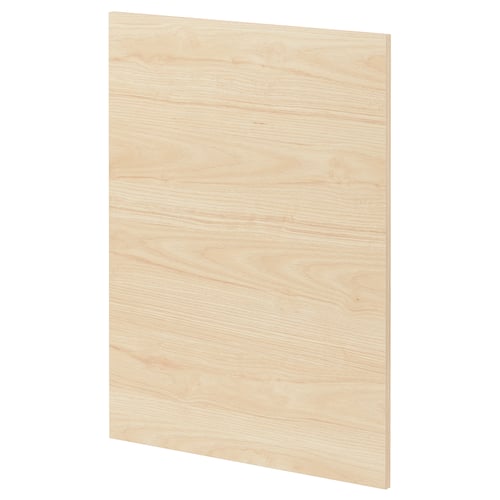 Lätt köksdörrpanel i trä, rektangulär, enkel, naturlig finish.