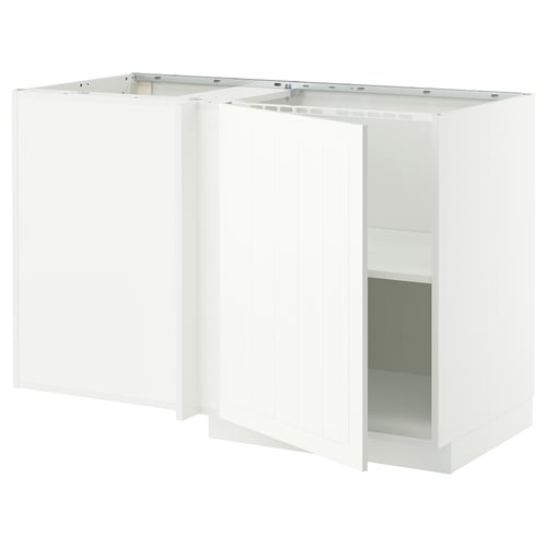 Ikea METOD vitt köksskåp, l-form med öppen hylla.