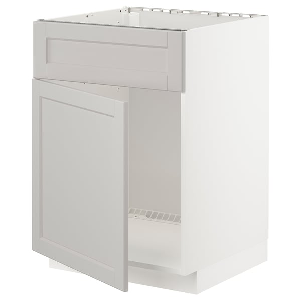 Vitt METOD köksskåp, traditionell design, fasade kanter, robust träram.