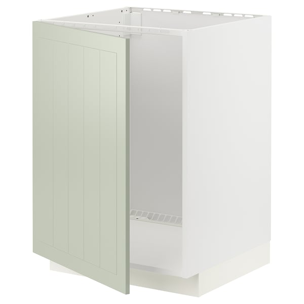 Vitt METOD köksskåp med grön panel, galler.