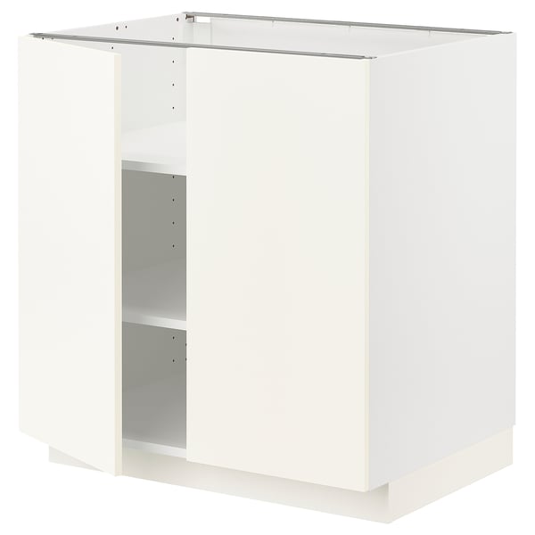 Vitt ikea METOD köksskåp, modernt, fyrkantigt, justerbart hyllplan, spånskiva.