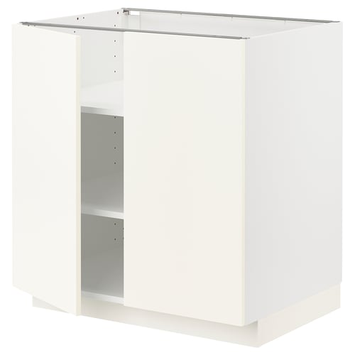 Vitt ikea METOD köksskåp, modernt, fyrkantigt, justerbart hyllplan, spånskiva.