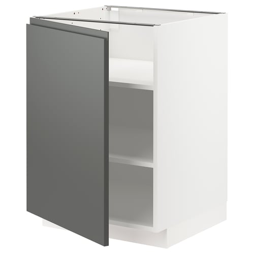 METOD vitt köksskåp, mörkgrå dörr, modern design, justerbara hyllplan.