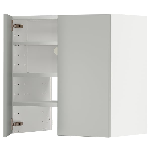 METOD köksskåp; ljusgrå; modern design; rektangulär; organiserade hyllor.
