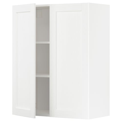 Ikea METOD vitt skåp, två flyttbara hyllor, enkel design.