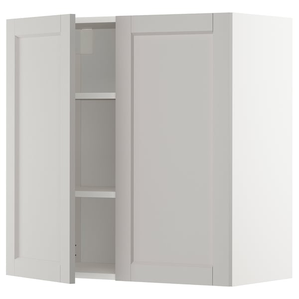 Vitt METOD köksskåp, enkel öppen dörr, justerbar hylla.