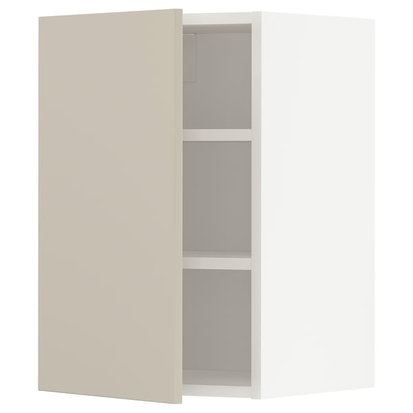 METOD Väggskåp med hyllplan, vit/Havstorp beige, 40x60 cm