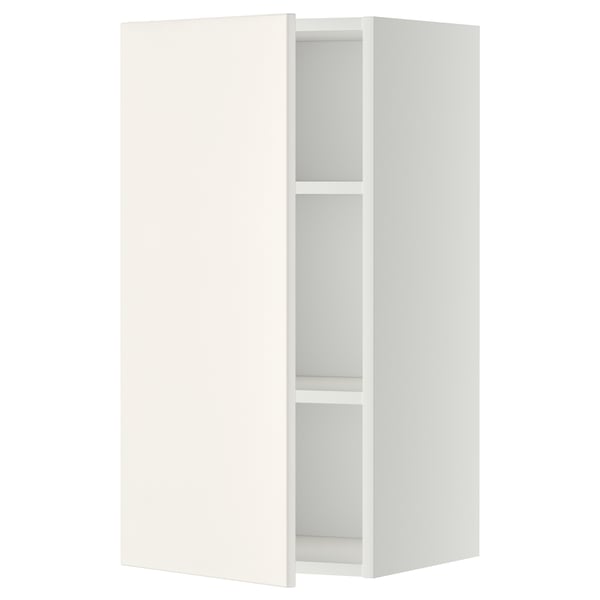 METOD vitt väggskåp, rektangulär form, enkel design med två hyllplan.