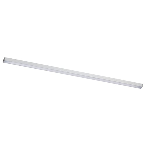 MITTLED: modern ledd kökslampa, silver, aluminium och plast, elegant linjär design, perfekt för arbetsytor.