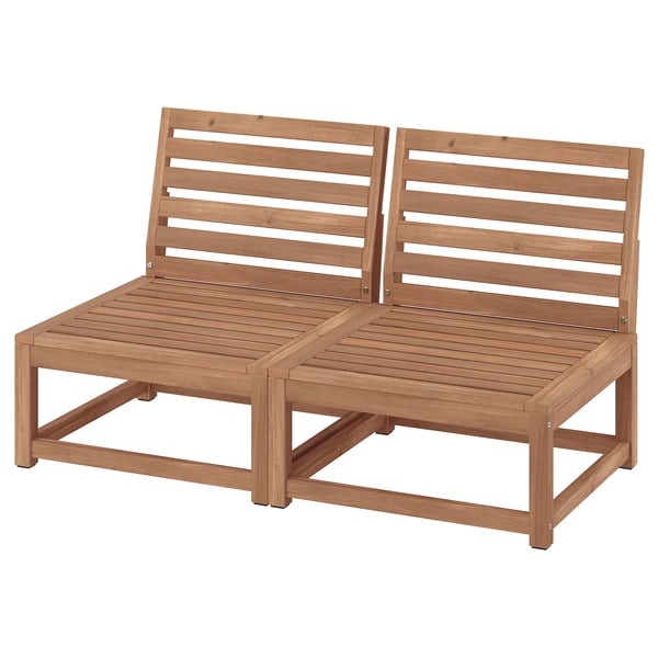 NÄMMARÖ utemöbelset i ljusbrunt akaciaträ, modern design med ribbor sits och ryggar.