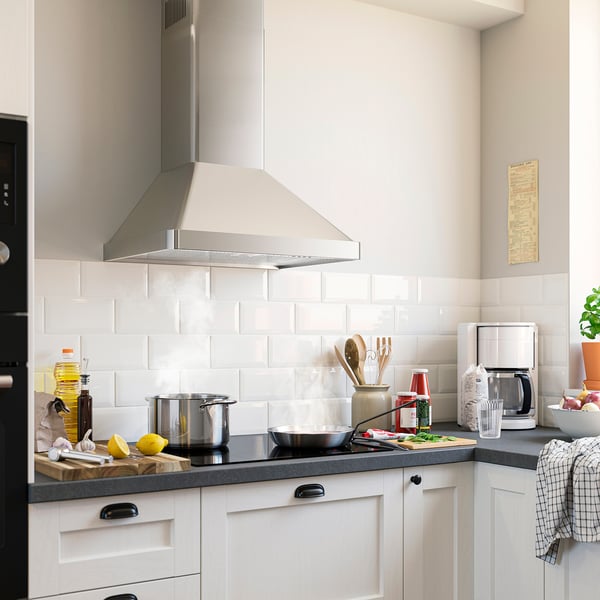 NILSBYN Väggmonterad köksfläkt, IKEA 300 rostfritt stålfärg, 60 cm