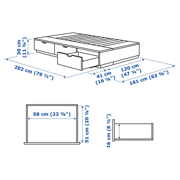 Illustration med mått för produkten: NORDLI.